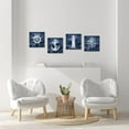 thumbnail image 3 of Rustic Nautical Wall Art Boat Anchor Paintings Helm Drawing Compass Print Lighthouse Home Decor Pictures Navy Blue Artwork for Bathroom Living Room Ready to Hang 12x12 Inchx4 Piece, 3 of 6