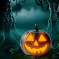 thumbnail image 4 of Halloween Pumpkin Lights Jack O Lanterns Vintage Halloween Decorations Classic Plastic Pumpkin Statue Light Up Table Decor for Home Office Haunt House Party Decorations, 4 of 5