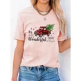 thumbnail image 2 of Camiseta con estampado de Navidad para mujer, camisetas básicas de manga corta a la moda, Año Nuevo, 2 of 4