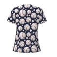 thumbnail image 4 of Naloa Cute Basebal Print T-Shirts Short Sleeve V Neck Tees for Women Fashion Tops Trendy Lightweight Soft Casual Summer Outfits Clothes, 4 of 5