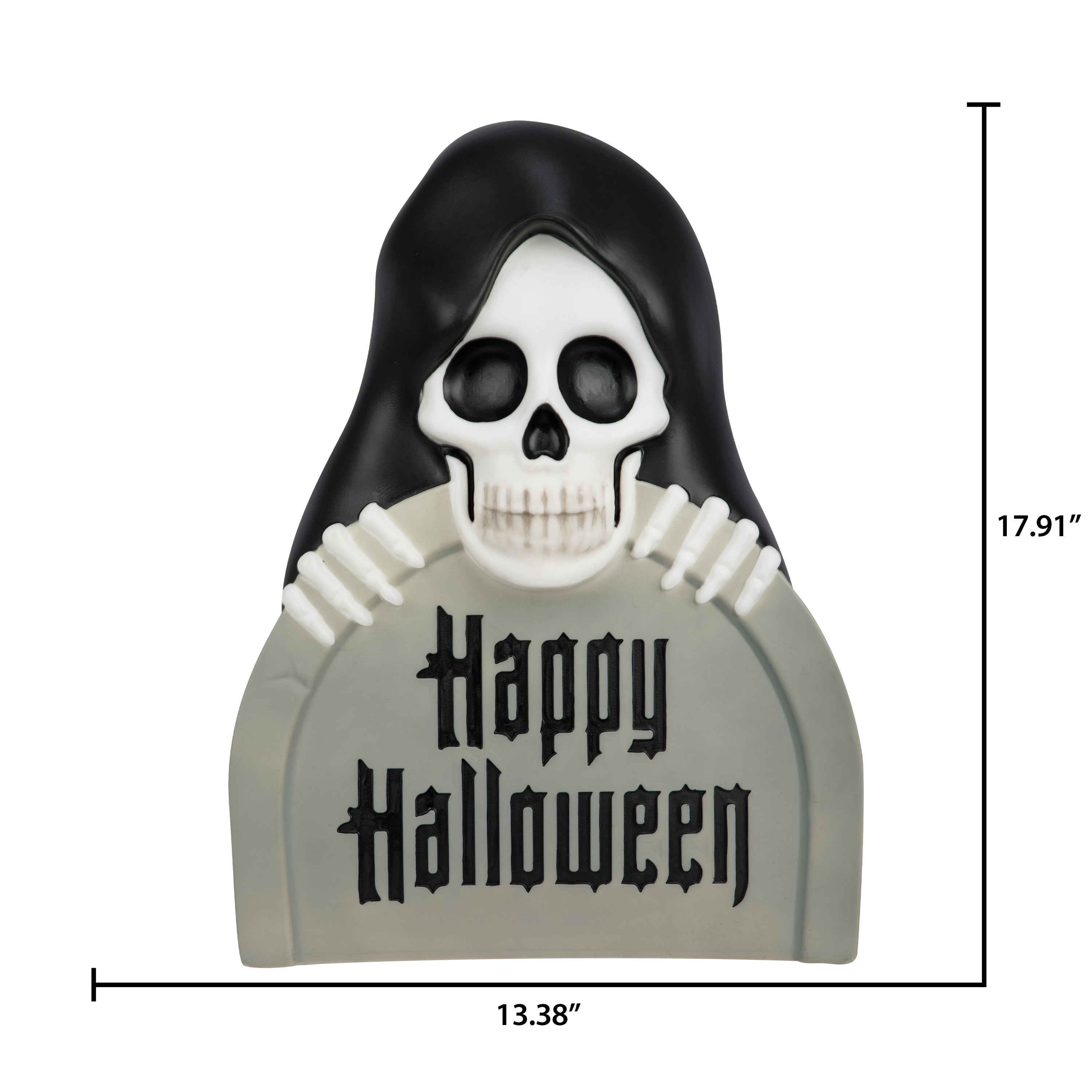 Way To Celebrate 18 in Lighted Blow Mold Reaper with Tombstone, Outdoor Decor, Multicolor