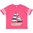 thumbnail image 3 of Inktastic Blue Striped Sailboat Nautical Boys or Girls Toddler T-Shirt, 3 of 5
