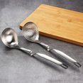 thumbnail image 5 of GOOHOCHY 2pcs cuchara ranurada cuchara de sopa cuchara de sopa de acero inoxidable skimmer utensilio de cocina, 5 of 5
