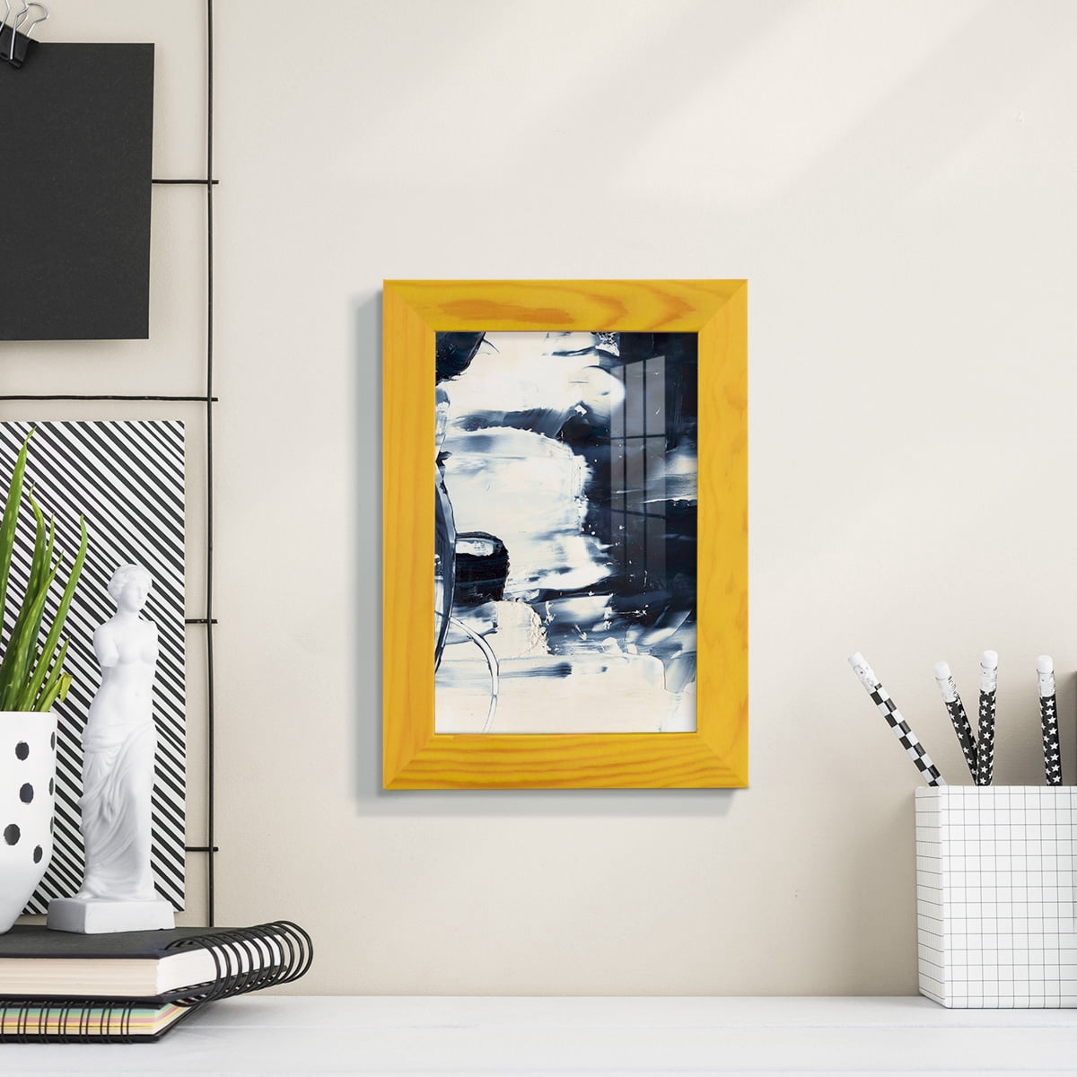 Wave Rider II -Framed Print w/glass-Sunflower Yellow