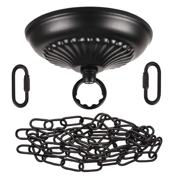 Sangle Soppfy Vingage Canopy Kit and Pendant Light Fixture Chain for Chandelier or Swag Light Fixtures,Maximum Weight of 50 Pounds, 6 feet,Heavy Duty,5 Inches Diameter, Black…