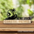 thumbnail image 3 of Craftnamesign Custom Wooden Boy Surfing Desk Name Plate, Surfer Metal Nameplate for desk, 3 of 5