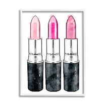 Stupell Industries Three Pink Lipsticks Graphic Art White Framed Art Print Wall Art, 11x14, by Amanda Greenwood