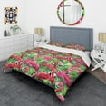 thumbnail image 3 of Designart 'Retro Tropical Pink Flamingo' Mid-Century Modern Duvet Cover Set, 3 of 4