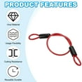 thumbnail image 4 of Uxcell Vinyl Coated Stainless Steel Cable with Loops, Flexible Wire Rope Security Chain Lanyard Lock for Outdoor Lighting Red 3/16"x2 ft, 4 of 7