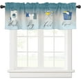 thumbnail image 3 of Laundry Room Valance Curtains for Laundry Room/Window/Living Room/Bedroom/Bathroom/Kitchen,Dry Wash Fold Repeat Rod Pocket Window Valance Tiers,Small Ombre Blue Window Curtain Drape Window Panel,54x18, 3 of 5