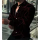 thumbnail image 1 of Nueva camisa abotonada de manga larga para hombre, camisa estampada a rayas de color sólido, camisa musculosa suave y cómoda para hombre, talla grande, 1 of 6