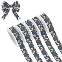 5 Rolls Christmas Ribbon 1.5 inch Wide Decorative Ribbon for Gift Wrapping and Holiday Decorations Chickens and Hens