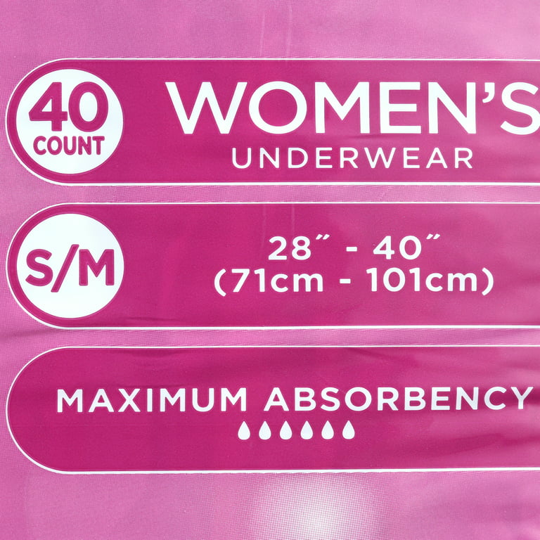 108 Count (2 x54) Assurance Women Incontinence Underwear Maximum Size S/M