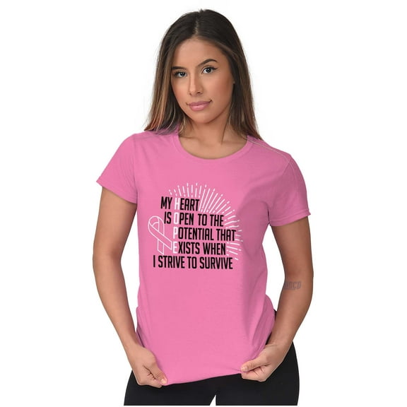 Breast Cancer Strive to Survive Womens Slim Fit Graphic Tee Brisco Brands S