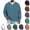 Sky Blue, variant on Men Casual Waffle Shirts Loose Breathable Crewneck Long Sleeve Pullover Tshirts Trendy Comfy Soft Solid Color Spring Fall Tops