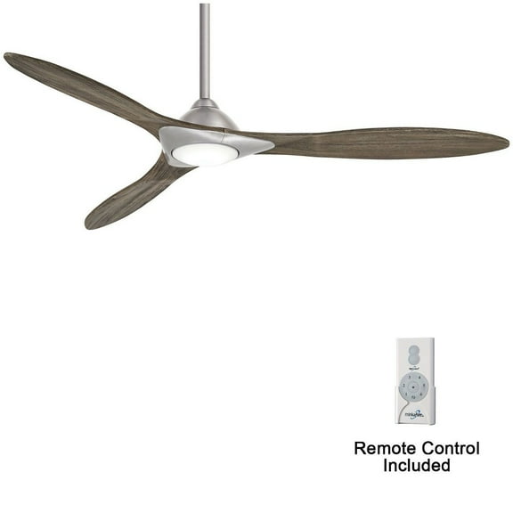 Led Ceiling Fan In Contemporary Style 13 Inches Tall By 60 Inches Wide-Black Finish-Seasoned Wood Blade Color Minka Aire Fans F868l-Bn