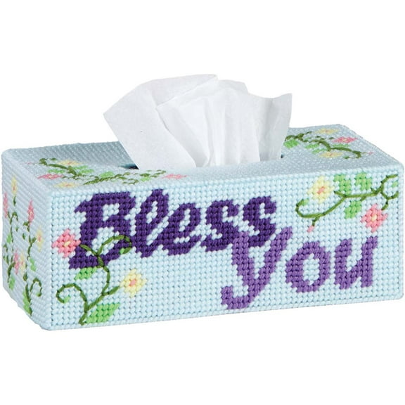 Herrschners® Bless You Tissue Box Plastic Canvas Kit