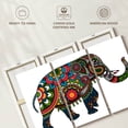 thumbnail image 6 of Elephant Stock Floral Doodle Elephant Wall Art - Horizontal Multi Panel Canvas - Living Room Wall Decor - Animal Multi Panel - Red And White Decor - 65" x 42", 6 of 8