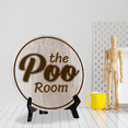 thumbnail image 4 of The Poo Room (5 x 5“) Circle Table Sign with Acrylic Stand | Funny Home Decor, 4 of 8