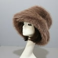 thumbnail image 4 of D-GROEE Bucket Hat Women's Oversized Fluffy Wide Brim Hat Girls' Plush Winter Hat Fisherman Hat Warm Windproof Cap, 4 of 5
