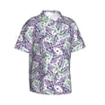 thumbnail image 2 of Balery Lavender Flowers Print Men's Hawaiian Shirts Short Sleeve Beach Shirt Relaxed Fit Vacation Button Down Shirts-XX-Large, 2 of 9