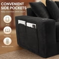 thumbnail image 4 of Lunale Convertible Sleeper Sofa Bed, Boneless Futon Cloud Couch, No Assembly Required, Pull Out Floor Couch Bed for Living Room, Black Corduroy, 4 of 8