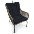 thumbnail image 4 of Jordan Manufacturing 38" x 21" Navy Solid Rectangular Outdoor Wrought Iron Chair Cushion with Ties and Hanger Loop, 4 of 15