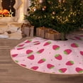 thumbnail image 6 of Daiia Strawberries Drawing Merry Christmas Tree Skirt , Xmas Large Lace-up Tree Skirt, Santa Snowflakes Rustic Home Decorations New Year Party Farmhouse Decor-36", 6 of 7