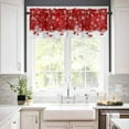 thumbnail image 3 of Christmas Kitchen Curtains Tiers and Valances Set 3 PCS, Red Christmas Ball Snowflake Sparkle Snow Red Short Window Treatment Tiers 24 inch, Xmas Rod Pocket Window Curtains Set for Bedroom, 3 of 6