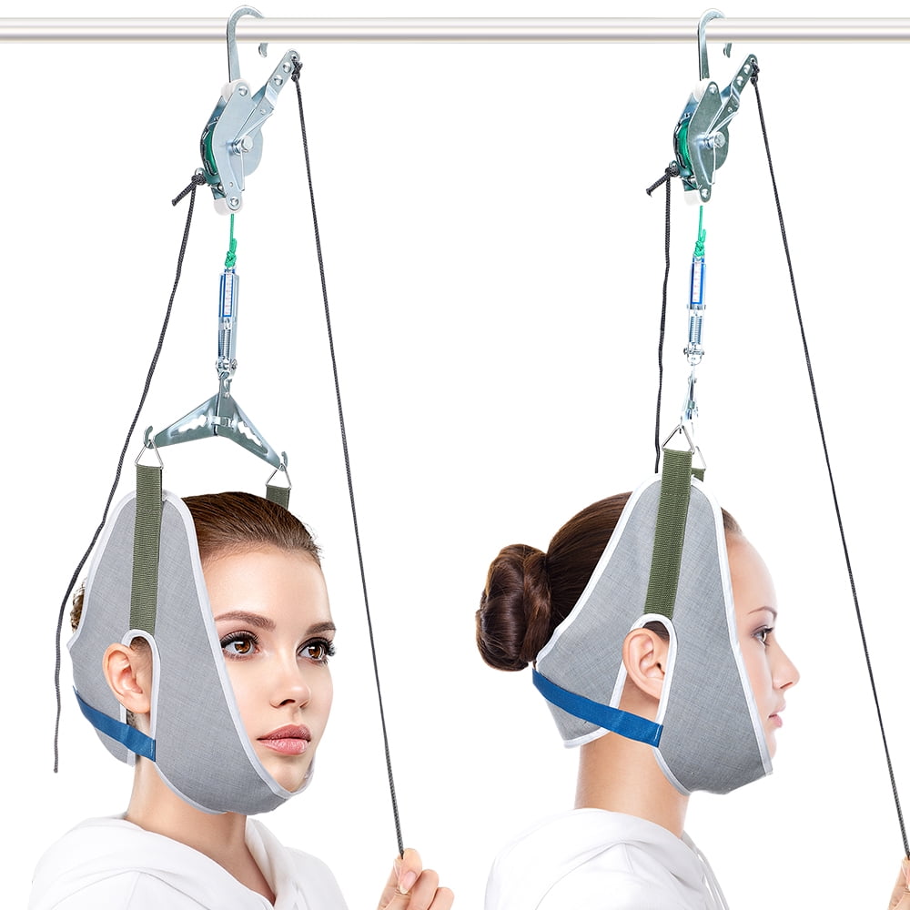 Flaremore Over-the-Door Cervical Neck Traction Device and Posture Corrector, Adjustable Head and Shoulder Stretcher for Discomfort Relief, Green
