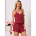 thumbnail image 3 of DARING DIVA Women's Rayon Lace Trim V Neck Cami Camisole Sleepwear L Brown, 3 of 7