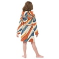 thumbnail image 7 of FORMRS Niños Bathrobe Unisex Hooded Robe Soft Plush Pajamas Sleepwear, Size 7-9T, Beige Abstract Wavy, 7 of 7