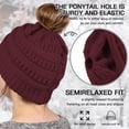 thumbnail image 5 of Hello Kitty Ponytail Beanie for Women Winter Warm Beanie Tail Soft Stretch Cable Knit Messy High Bun Hat Red, 5 of 6