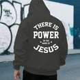 thumbnail image 4 of Christian Hoodies for Men 2025 There Is Power In The Name Of Jesus Hoodie Hooded Sweatshirt with Pockets Pullover, 4 of 7
