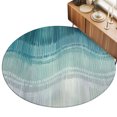 thumbnail image 2 of Round Rugs 3Ft, Blue Abstract Art Round Area Rug Washable Indoor Throw Carpet, Modern Stripes Moire Small Non Slip Circle Rug for Bedroom Living Room Home Decor Aesthetic, 2 of 8