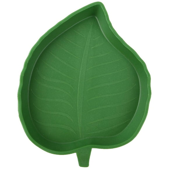 Reptile Food Water Bowl Turtle Waterer Reptile Dish for Small Reptile Pets (Green)15*15*2CM