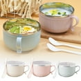 thumbnail image 2 of Stainless Steel Instant Noodle Bowl Rice Bowl Soup Bowl With Lid and Handle U6P0, 2 of 5