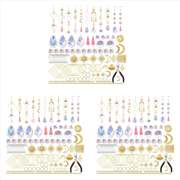 600 Atrapasoles de Cristal, Atrapasoles con Cristales, Kits de Manualidades para Adultos, con Creador de Arcoíris, Prisma y Colgantes Dorados