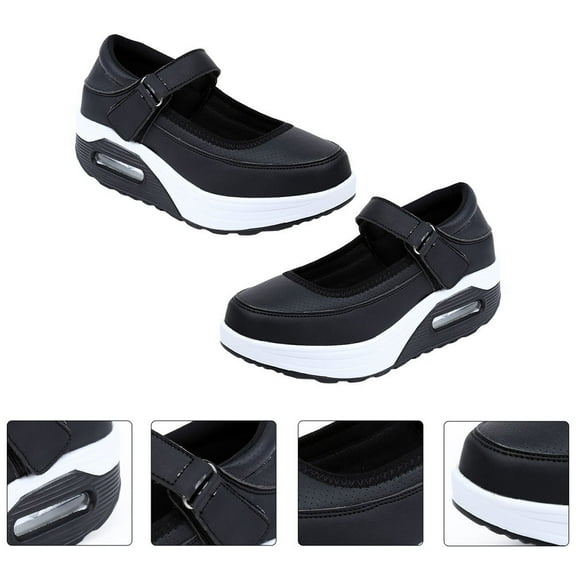 STRANDCHIC Women's Black Volleyball Shoes, Thick- Breathable Athletic Sneakers for Outdoor Casual Walking and Sports
