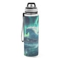 thumbnail image 2 of Qxltty Aurora White Horse Pattern Water Bottle 32 oz with Straw BPA Free Reusable Fitness Sport Bottle Perfect for Travel School Outdoors and Gym, 2 of 7