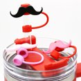 thumbnail image 3 of KGJQ 2Pcs Silicone Straw Cap 10mm Inner Diameter Bear Design Straw Cover Dust-Proof Straw Protector for Cups And Bottles Reusable Drink Lid Stopper, 3 of 8
