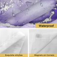 thumbnail image 4 of No Hook Shower Curtains with Snap-in Liner Set, Purple Marble Waterproof Hotel Bathroom Shower Curtain, Modern Abstract Waves Silvery Farmhouse Breathable Mesh Top Window Bath Curtains 60''x72'', 4 of 9
