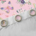 thumbnail image 4 of jejeloiu Kawaii Flying Butterfly Curtains Pack of 2 (42x84 Each),Cute Rustic Floral Curtains Blackout,Pink Flower Bedroom Curtains For Girls,Microfiber Bedroom Decor, 4 of 6