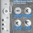 thumbnail image 6 of TROPOW 6 In 1 Shower Panel Tower System, Towallmark LED Rainfall Shower Panel Tower Stainless Steel Shower System, 4 Output Modes with Handheld Shower Head, Wall-Mounted, Silver, 6 of 7