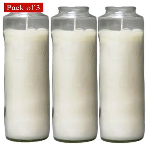 Religious Candle White With Cross, Easy to Light, Long‑Lasting Burn, Perfect Gift (Pack of 3)