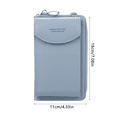 thumbnail image 4 of Cartera de cuero Bolso de hombro de cuero de PU Monedero Bolso bandolera Cartera Bolsa de almacenamiento de tarjetas de dinero, Azul cielo AweSitey AP001028-10, 4 of 7