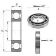 thumbnail image 4 of Unique Bargains 6218 Roulements à Billes Rainures Profondes 90x160x30mm P4 Type Ouvert Roulements Lubrifiés 1 Pce Roue de Scooter Planche à Roulettes Universelle Ton Argent, 4 of 6