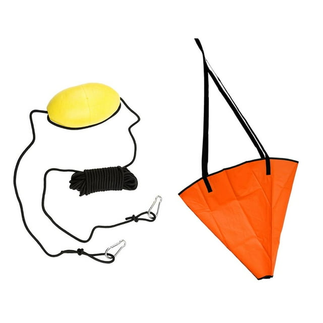 MagiDeal - Calcetín de con ancla de mar de 32 pulgadas para barco de 20 pies + cuerda de remolque de kayak de 30 pies Soledad Sea Anchor Drogue Drift Brake