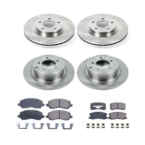 Ultimate Brakes Front and Rear Semi-Metallic Brake Pad and Rotor Kit with Hardware WM81533
