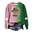 thumbnail image 4 of Casual Print Sweatshirt Long Sleeve Crewneck Pullover Soft Warm Winter Wear Without Hood Celebrating St. Patrick's Day,Green,M, 4 of 4